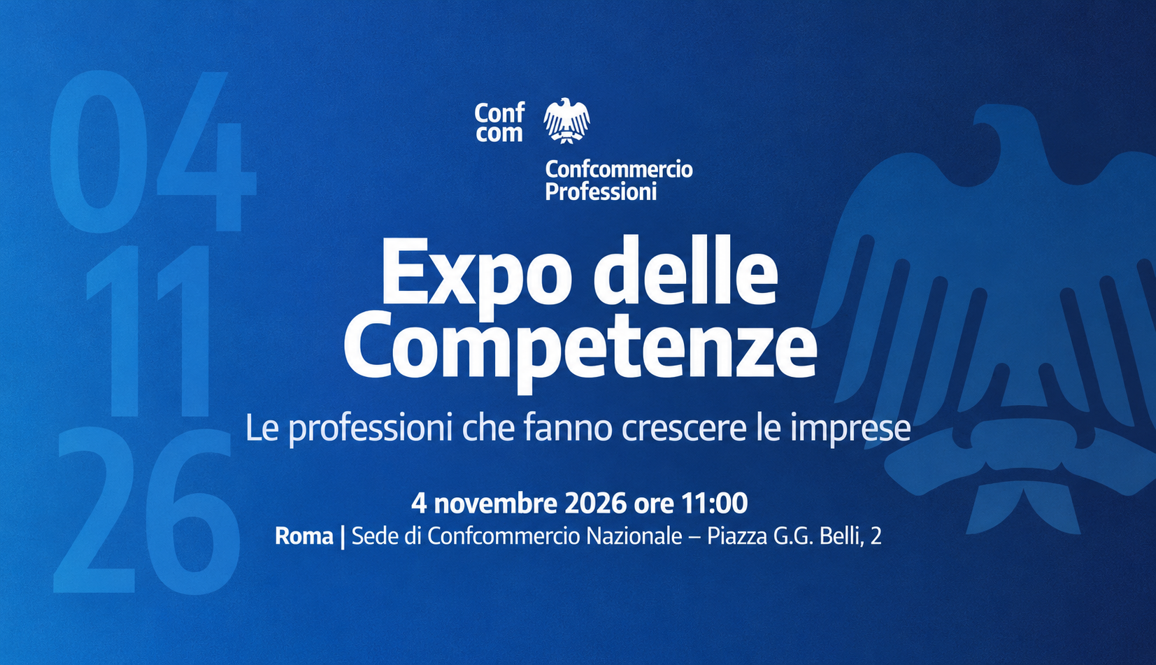 Expo delle Competenze 2026 - Le professioni che fanno crescere le imprese, Roma 4 novembre